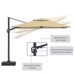 11' Outdoor Square Double Top Patio Umbrella, Base Not Included