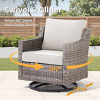 Tatum 3 Piece Outdoor Set with Swivel Rockers