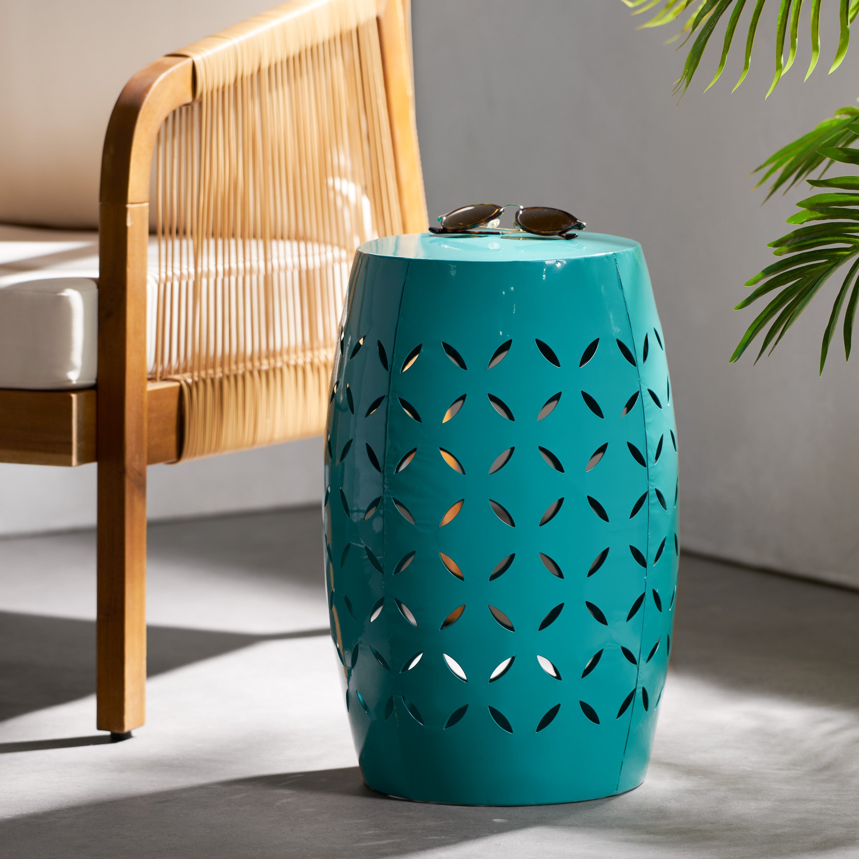 Lilac Outdoor Metal Cutout Accent Table