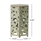 Wistfulness Outdoor Accent Table with Crackle Pattern and Iron Frame, Set of 2