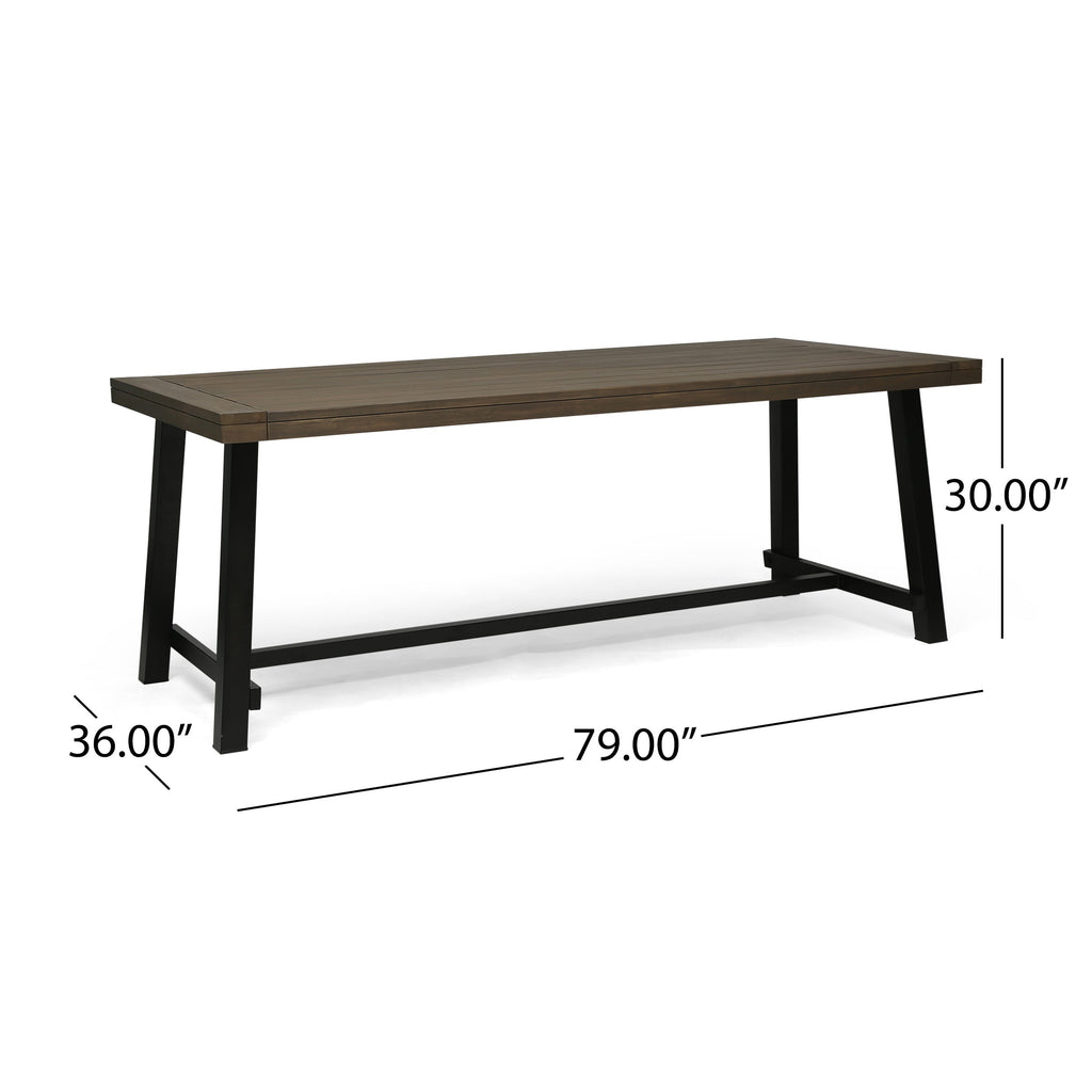 Acacia Wood Rectangular Outdoor Dining Table