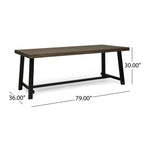 Acacia Wood Rectangular Outdoor Dining Table