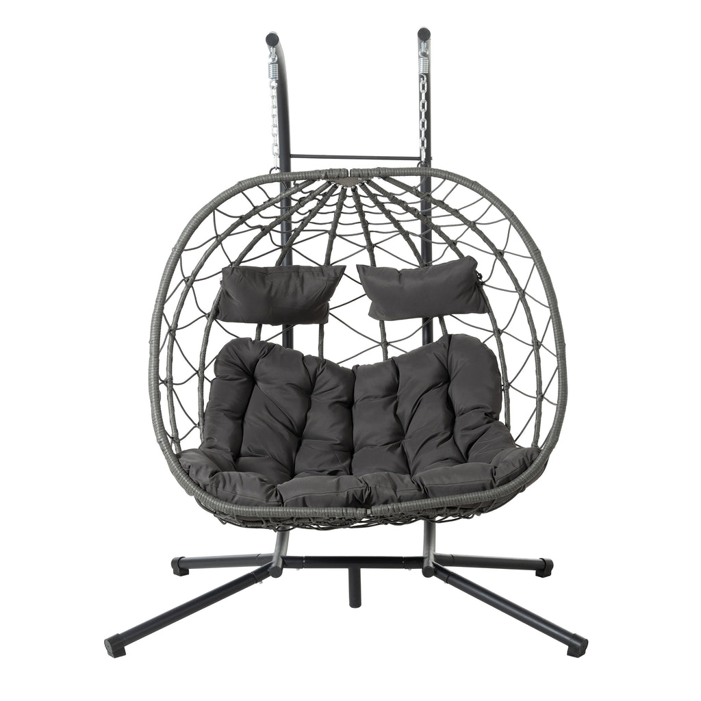 2-Person Swinging Egg Chair with Stand