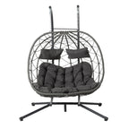2-Person Swinging Egg Chair with Stand