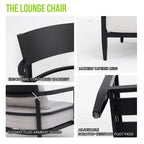 Mariner 3 Piece Outdoor Aluminum Club Chair Chat Set with Sunbrella Cushions