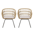 Outdoor Chair with Sled Legs and Curved Frame, Set of 2