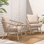 Zircon 3-Piece Patio Set with 2 Club Chairs and Round Table