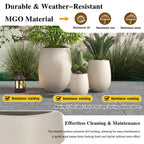 Egg Shaped Lightweight Outdoor Planter, Set of 3