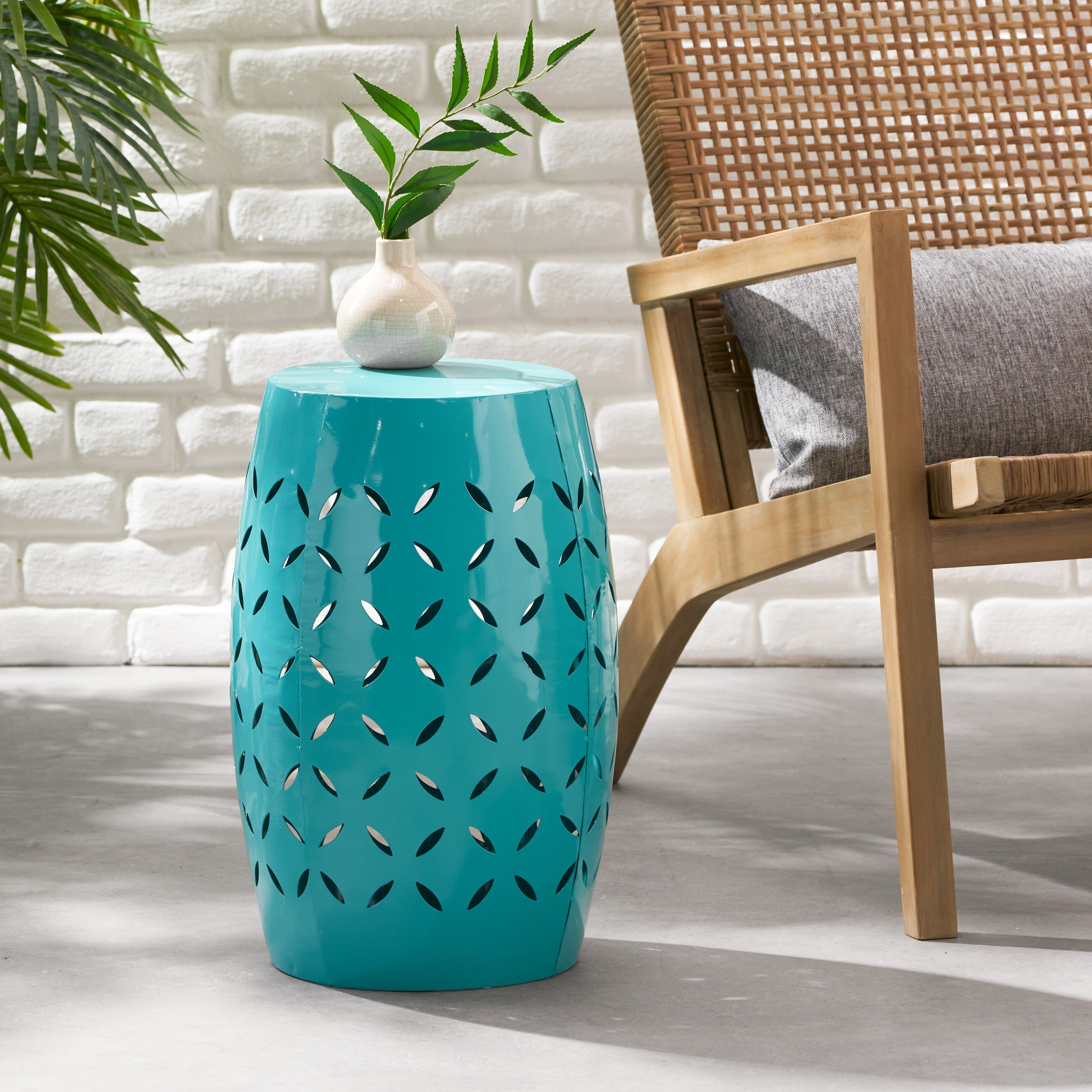 Lilac Outdoor Metal Cutout Accent Table