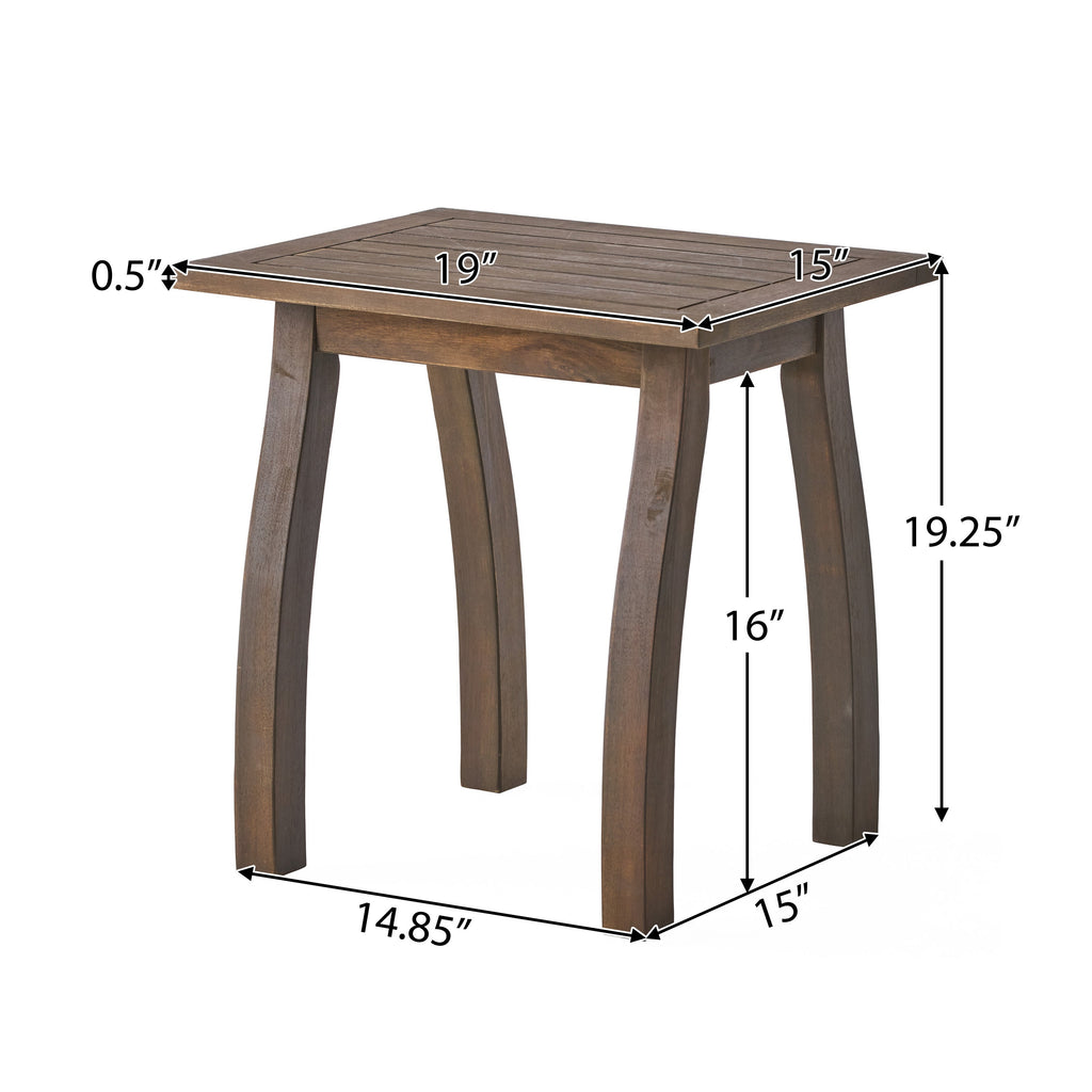 Selma Acacia Wood Outdoor Accent Side Table