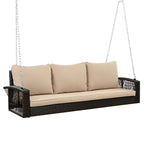 3-Person Large Porch Swing with Cushions