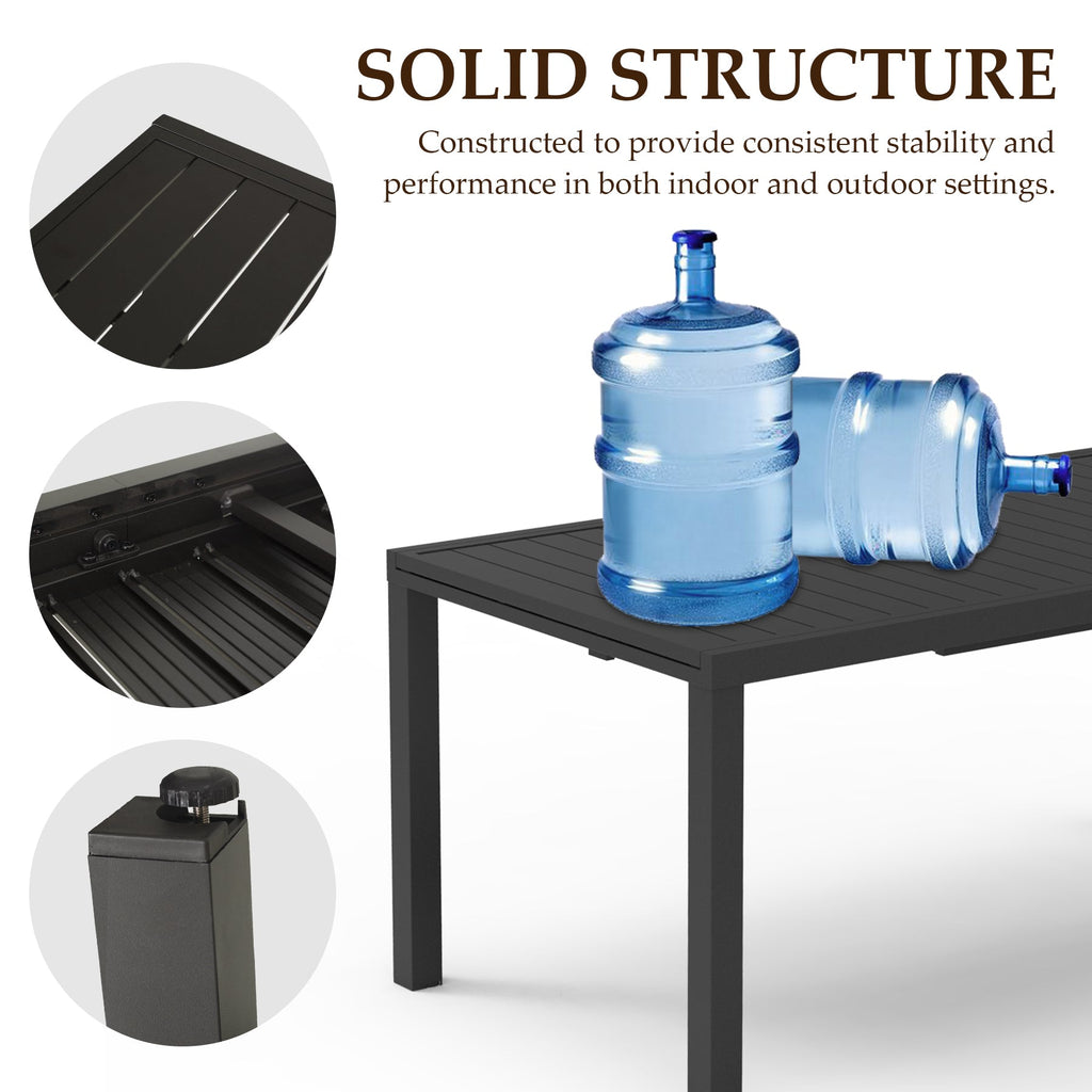Extendable Aluminum Outdoor Dining Table - 97.2'L