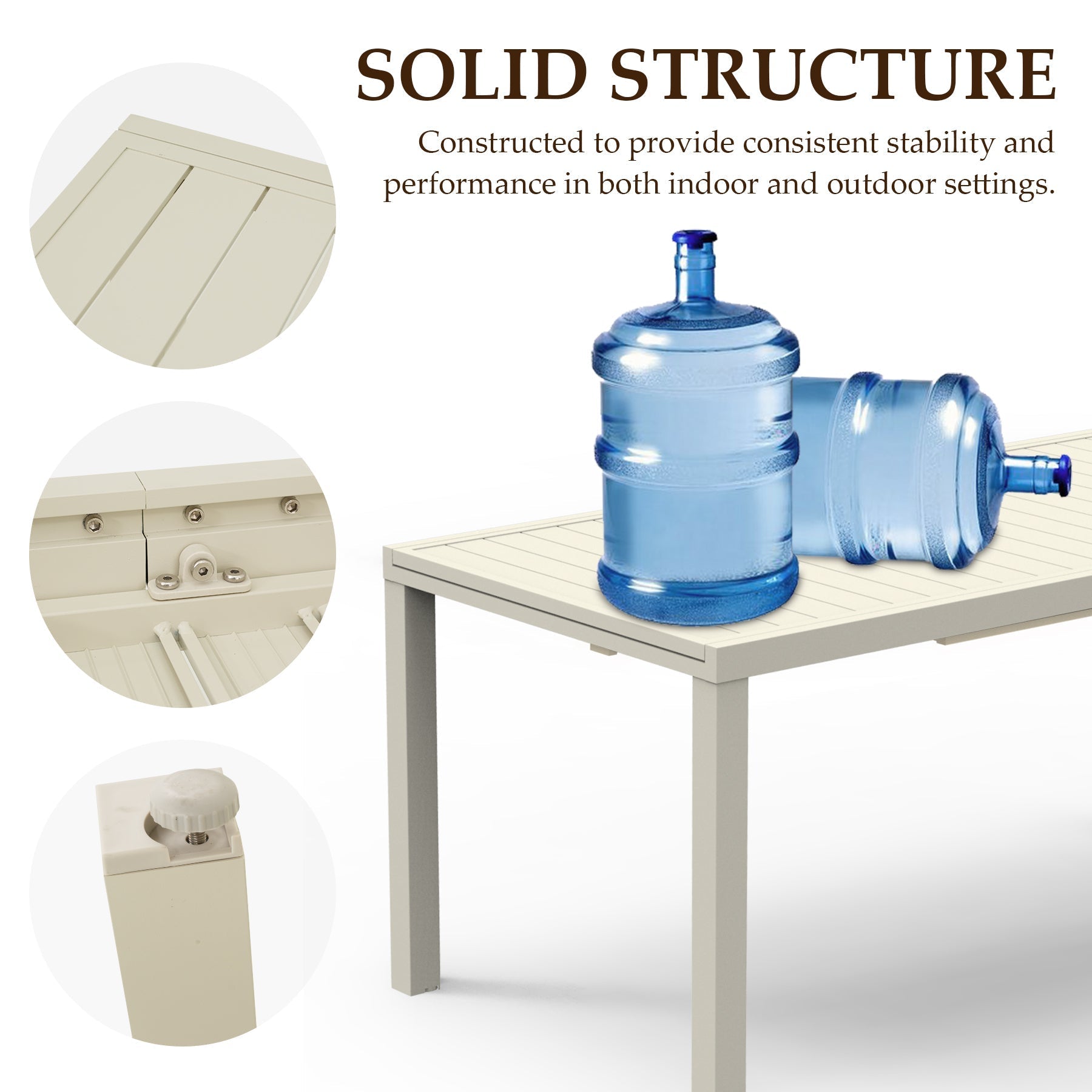 Extendable Aluminum Outdoor Dining Table - 97.2'L