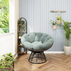 360° Swivel Indoor Outdoor Wicker Papasan Chair with Soft Thick Cushion