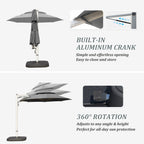 Round Cantilever Umbrella with Center Pole, Base Not Included