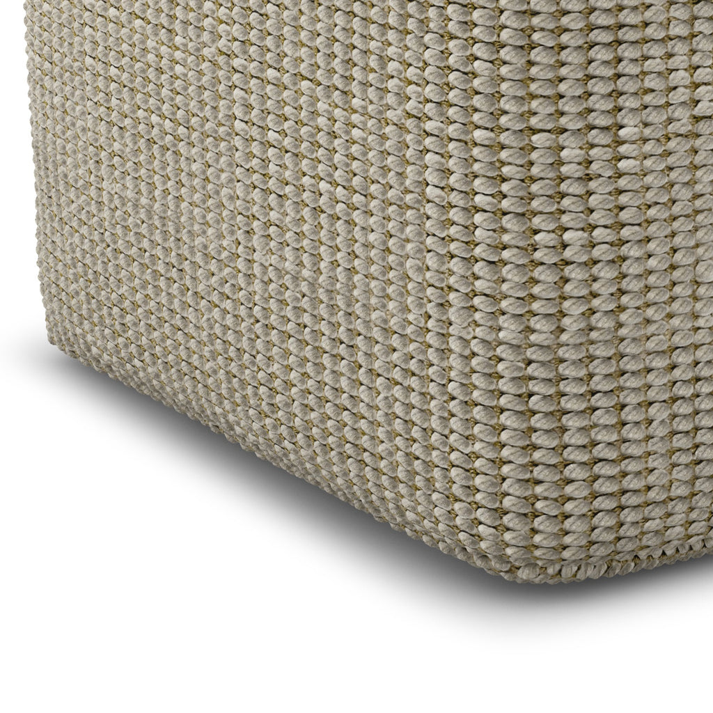 Zelma Square Woven Outdoor Pouf