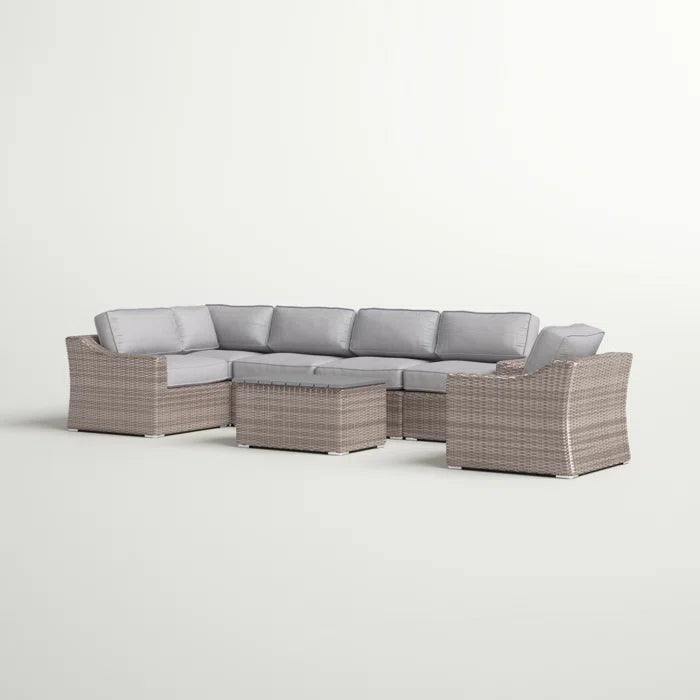 Laguna Sol 5-Person All-Weather Wicker Sectional Seating Set