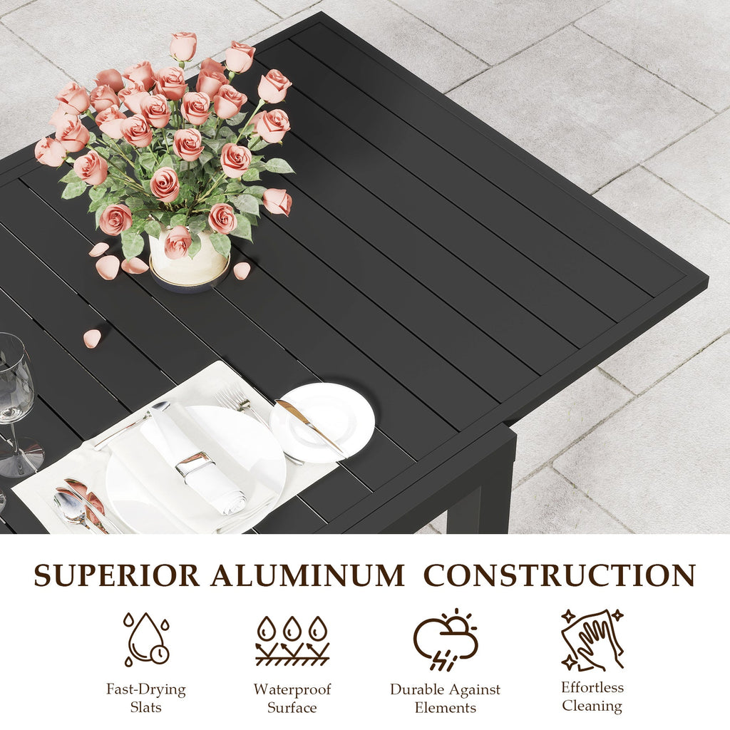Extendable Aluminum Outdoor Dining Table - 97.2'L