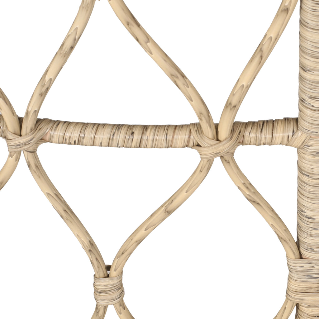 Cultured Outdoor Coffee Table with Wicker Weave Top and Looped Design