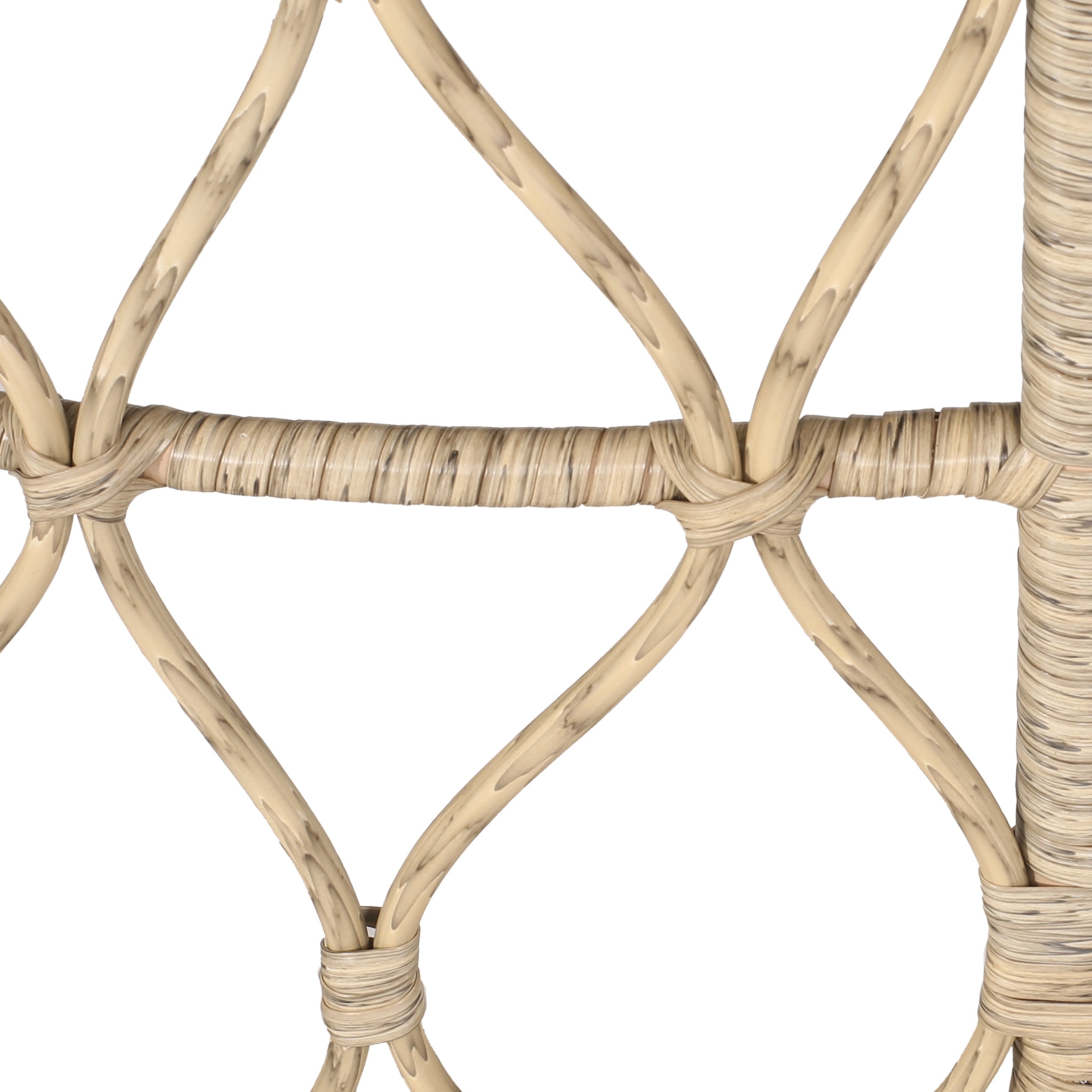 Cultured Outdoor Coffee Table with Wicker Weave Top and Looped Design