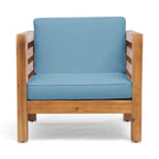 Oana Outdoor Acacia Wood Club Chair with Cushion