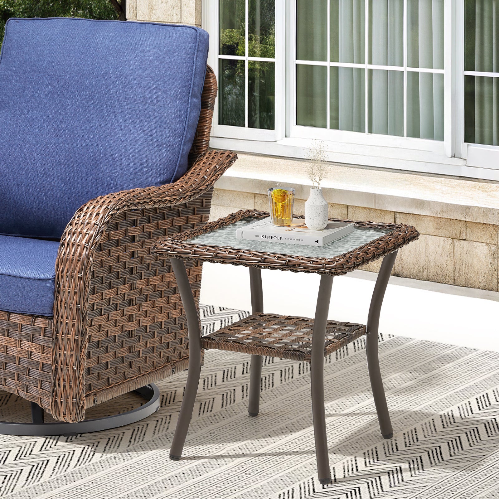 Marlowe Wicker Outdoor Side Table