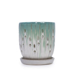 Aven Teal Handmade Ceramic Planter, Set of 2