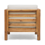 Oana Outdoor Acacia Wood Club Chair with Cushion