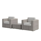 Modern All-Weather Wicker Outdoor Accent Chairs, 3-Piece Set
