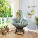 360° Swivel Indoor Outdoor Wicker Papasan Chair with Soft Thick Cushion