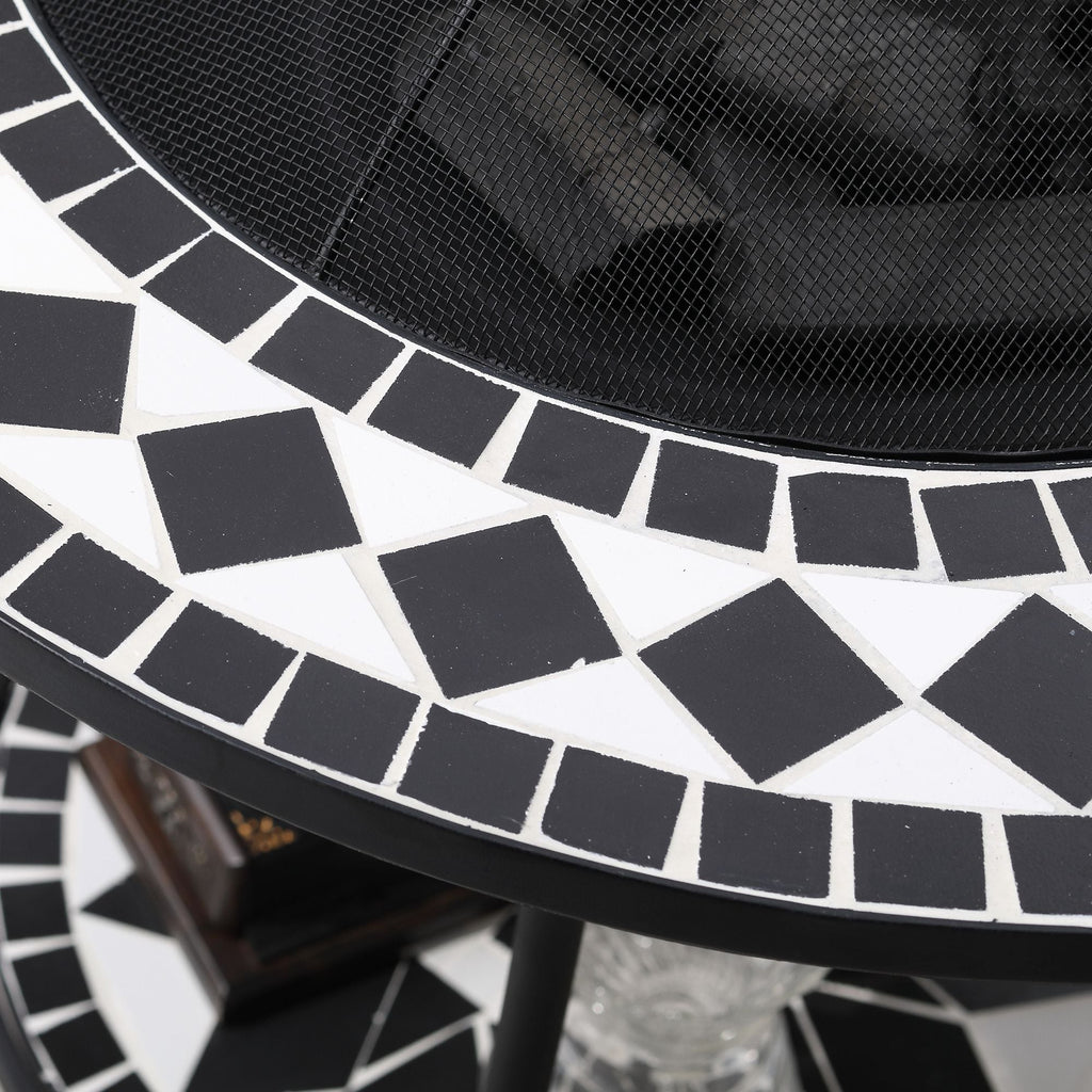 3-in-1 Mosaic Outdoor Fire Pit Dining Table