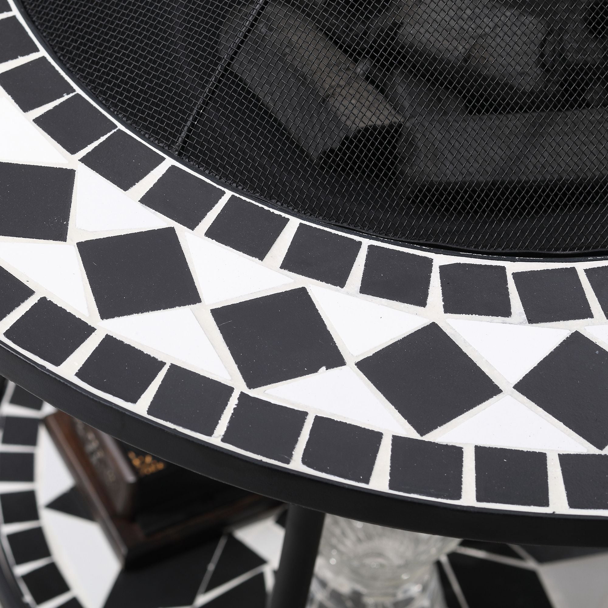 3-in-1 Mosaic Outdoor Fire Pit Dining Table