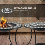 3-in-1 Mosaic Outdoor Fire Pit Dining Table