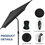 6.5 x 10 ft Rectangular Patio Umbrella with Crank, Base Not Included