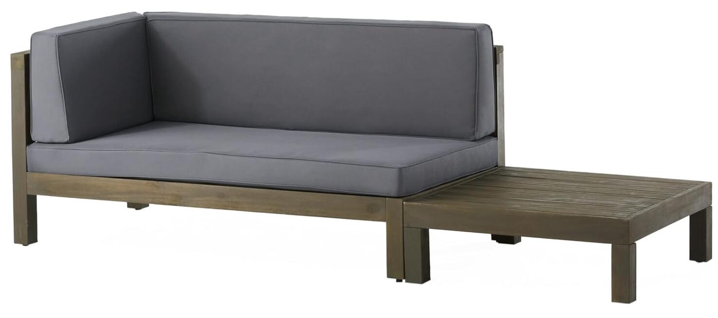 Brava Outdoor X-Back Corner Bench with Coffee Table