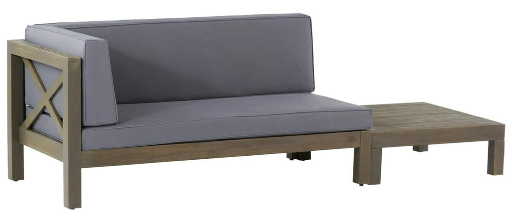 Brava Outdoor X-Back Corner Bench with Coffee Table