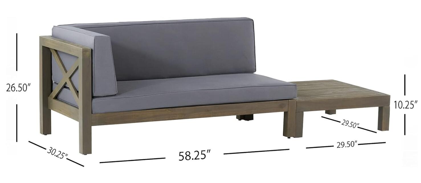 Brava Outdoor X-Back Corner Bench with Coffee Table