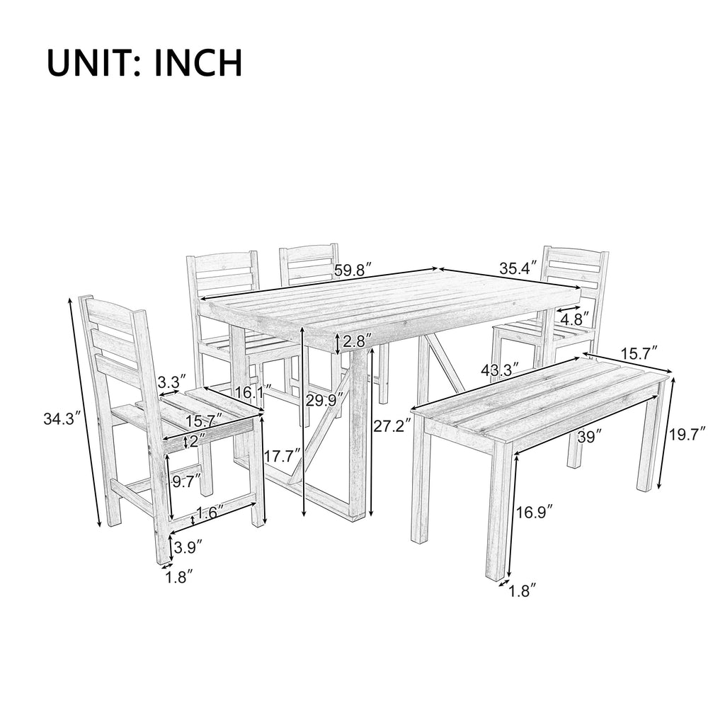 Acacia Wood Outdoor Dining Set