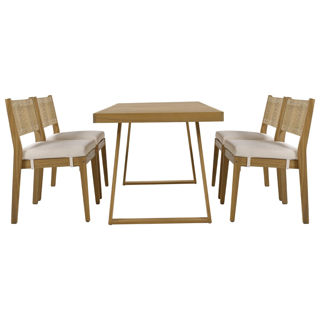 Outdoor Acacia Wood Dining Table Set