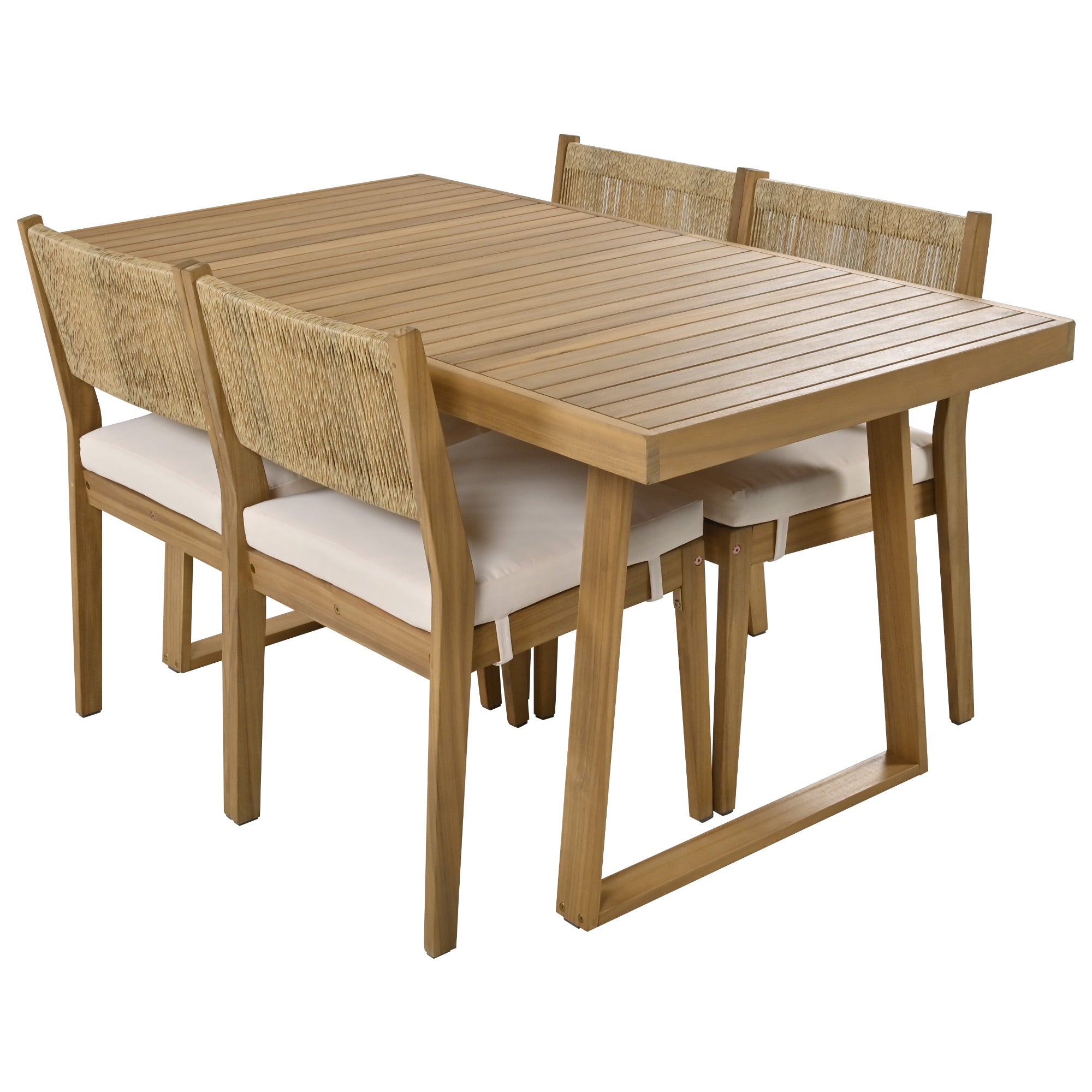 Outdoor Acacia Wood Dining Table Set