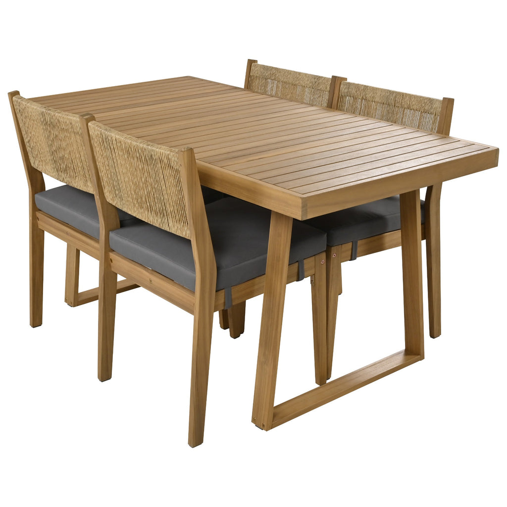 Outdoor Acacia Wood Dining Table Set