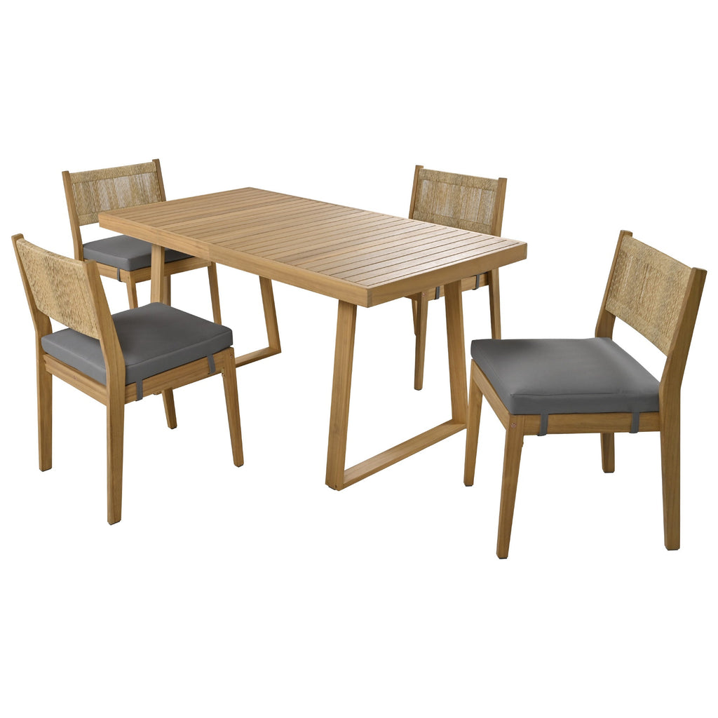 Outdoor Acacia Wood Dining Table Set