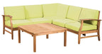 Perla Outdoor L-Shape Sectional Sofa with Coffee Table