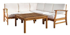 Perla Outdoor L-Shape Sectional Sofa with Coffee Table