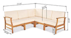 Perla Outdoor L-Shape Sectional Sofa with Coffee Table
