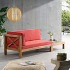 Brava Outdoor X-Back Corner Bench with Coffee Table