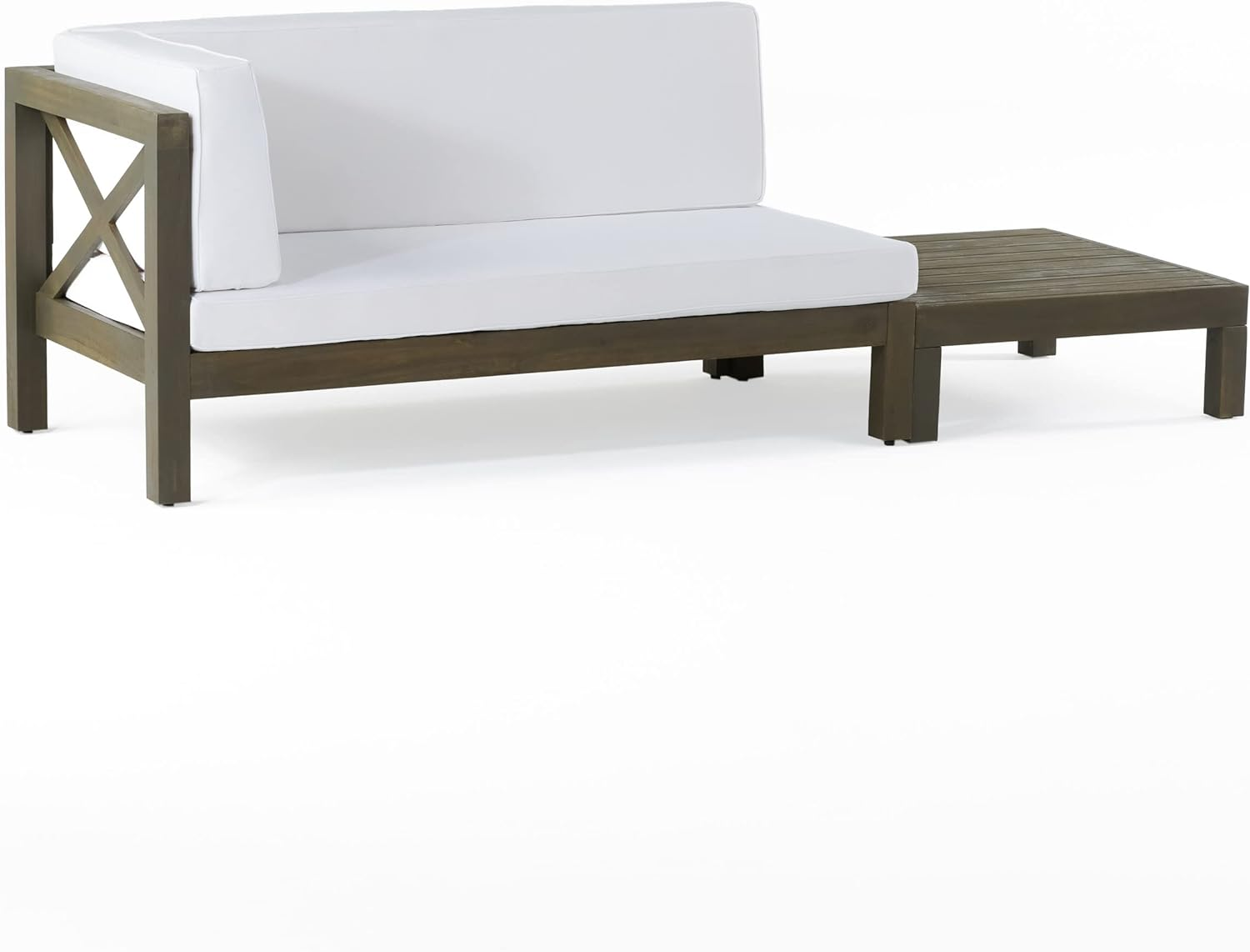 Brava Outdoor X-Back Corner Bench with Coffee Table