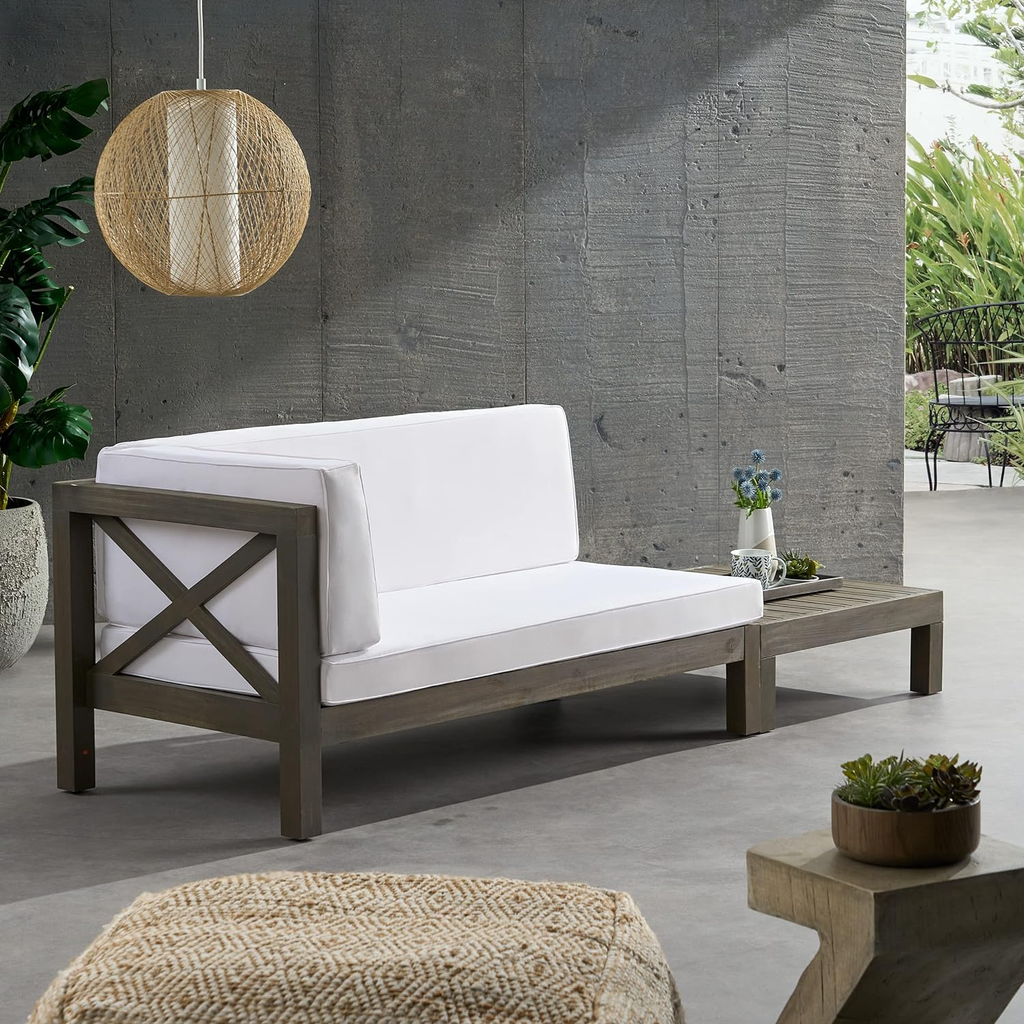 Brava Outdoor X-Back Corner Bench with Coffee Table