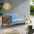 Brava Outdoor X-Back Corner Bench with Coffee Table