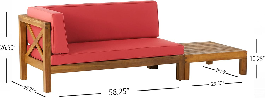 Brava Outdoor X-Back Corner Bench with Coffee Table